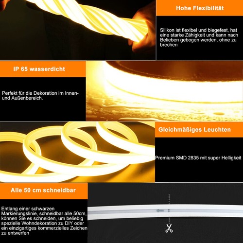 5-20m COB LED Streifen Stripe Band Lichtschlauch Leiste Kette Außen Beleuchtung - Bild 18 von 26