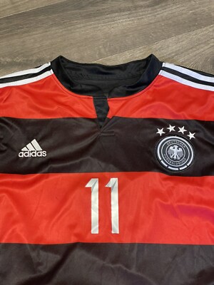 Adidas Germany Away Soccer Jersey WC 2014 Klose #11 Men's Size S