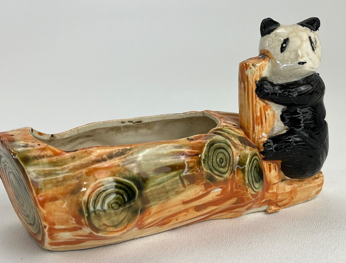 Panda Bear Succulent Planter Ceramic Figurine Japan 1950s Vintage | eBay