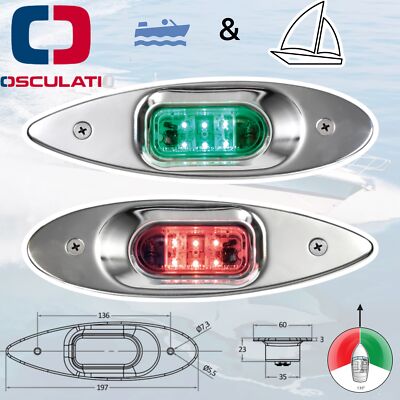 Marine Boot Schiff VA Edelstahl Navigationslicht Positionslicht Deck Einbau LED