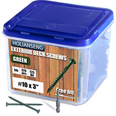 3'' #10 Deck Screws Rust Resistant Green Epoxy Coated 5lb Torx T25