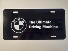 Bmw The Ultimate Driving Machine Metal Plate Novelty Vanity Logo Black Plate