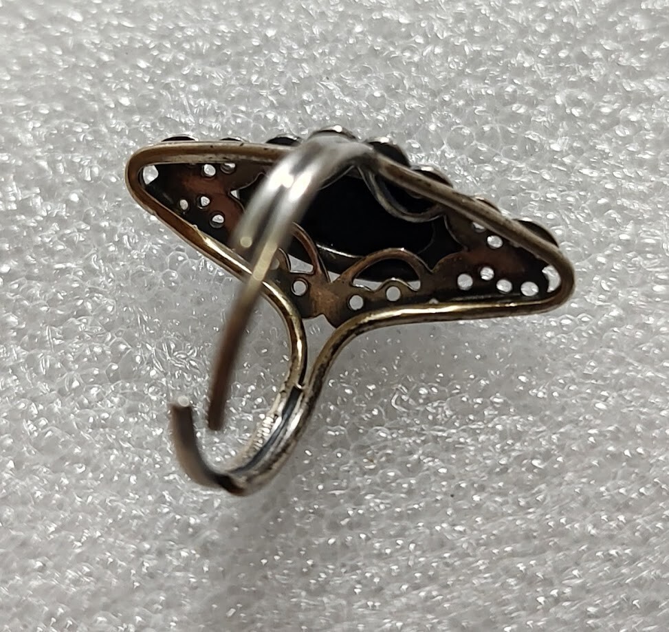solid sterling silver 925 ring with  Onyx size Ad… - image 3