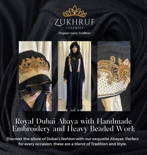 Royal Dubai Kaftan Farasha Maxi Abaya Party Wear Modern Arabic Dresses Handmade - 第 1/24 張圖片