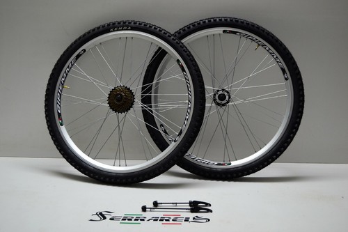 CERCHI BICI MTB BMX IBRIDA 26X1.75-1.95-2.10 A DISCO DA 1 A 7V NERI IN  ALLUMINIO | eBay