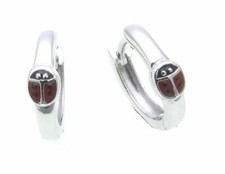 Earrings Hoops Ladybug Silver 925 Children's Sterling Silver Kids