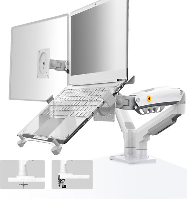 Adjustable Laptop Mount with Full Motion Arm for 10-30  Devices - White
