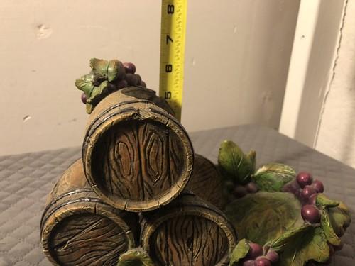 Wine Bottle Holder Stand DCI Barrel Grape Leaf Home Bar Decor Decorative A3 - Picture 12 of 12