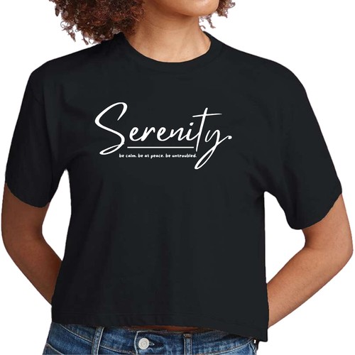Camiseta gráfica recortada para mujer - Serenity - Be Calm be at Peace - Imagen 7 de 36