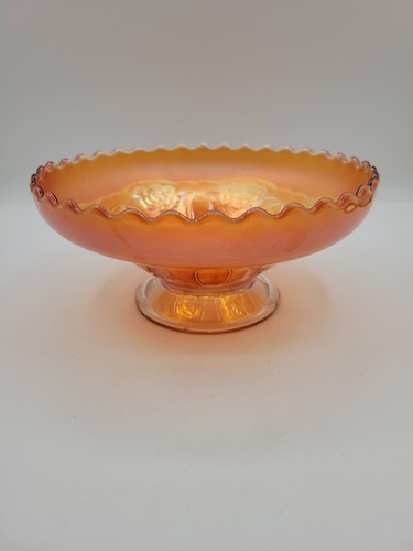 Dugan Calendula Tonda "Gelato" Ciotola Doppio Stelo Rosa Carnevale Vetro 8" - Foto 1 di 5