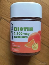 Nature's Key Biotin Gummies With Vitamin C & E Support Hair Nails Skin 60 CT 