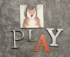 Playful Squirrel Canvas 16x16  & P L A Y Letters Sold As Lot - See Description**