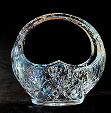 CRYSTAL CLEAR INDUSTRIES ESSEX BASKET, Large, Hand Cut Lead Crystal, POLAND