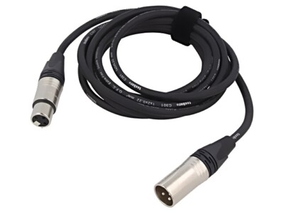 NK333 Cable XLR Male 3pinXLR Female 3pin3 Metre Black PVC TASKER
