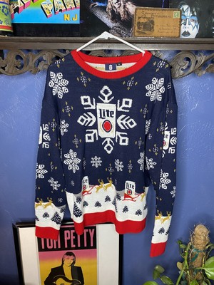 Miller Lite Ugly Christmas Sweater Mens XL Preowned Miller Beer | eBay