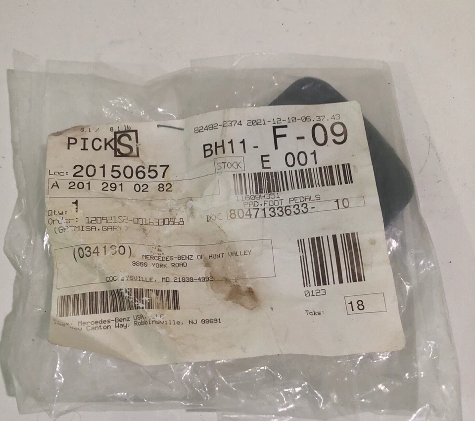 Pedales almohadilla mercedes-benz a2012910282 para 190 190d 190e c220 c230 c250 c300 Foto 4 de 4