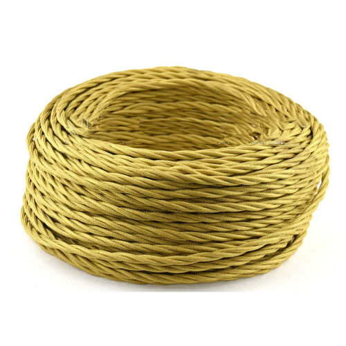 Twist Fabric Braided Cable - Lighting Flex Cord Electrical 3 Core Vintage Retro - Picture 1 of 4