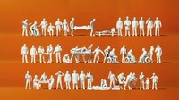 Preiser Figuren Unbemalt 1:87 Rettungsdienst 52 Figuren H0 16362