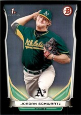 2014 Bowman Draft Picks Black Asia Jordan Schwartz Oakland Athletics #DP119
