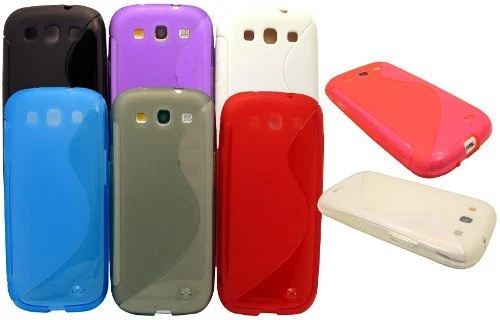 para Samsung Galaxy S3 Funda Suave Transparente Transparente Línea S Negro Blanco Rojo   Foto 2 de 2