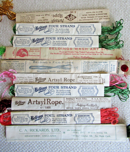 Lotto 10 corticelli da saldatura vintage colore seta Artsyl filo interdentale ricami orig lotto 1