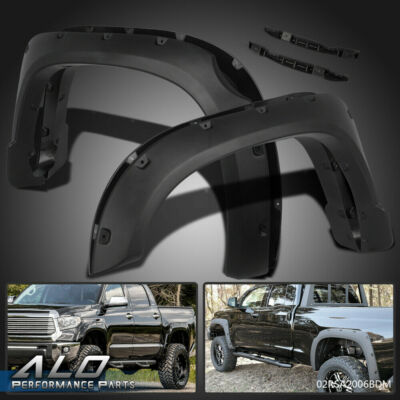 4pcs Pocket Rivet Wheel Fender Flares Textured Black Fit For 14-20 Toyota Tundra