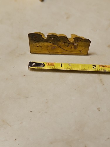 4 antichi armadietto ottone ornato inciso finiture angolari armadio cassetta attrezzi gioielli - Foto 5 di 5