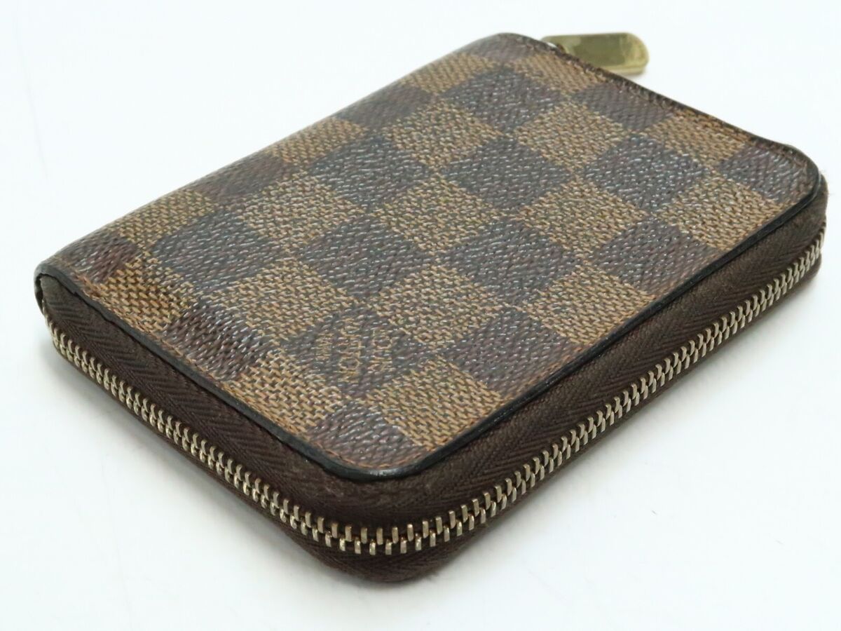 Auth LOUIS VUITTON Damier Ebene Round Zip Zippy Coin Purse Auth LOUIS VUITTON Damier Ebene Round Zip Zippy Coin Purse