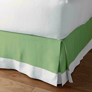 New Two Tone Bed Skirt 1000 Thread Count Pima Cotton Sage White Ebay