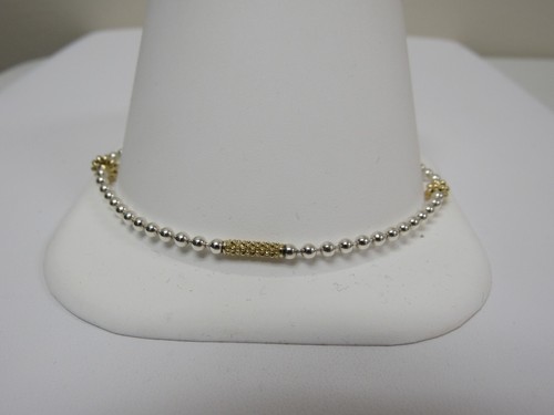 Designer LAGOS Sterling Silver 18K Caviar Icon Ball Chain Bracelet