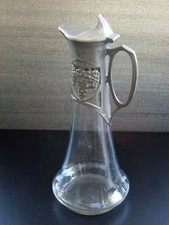 Jugendstil Glas Karaffe Dekanter Wein Kanne O...