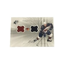 2001-02 SPx Rookie Treasures Brian Pothier RC Auto Jersey #RT-BP /999 NHL