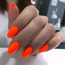 Smalto Unghia Polish Effetto Gel Arancio Fluo' Neon NailArt Luminoso Rinforzante