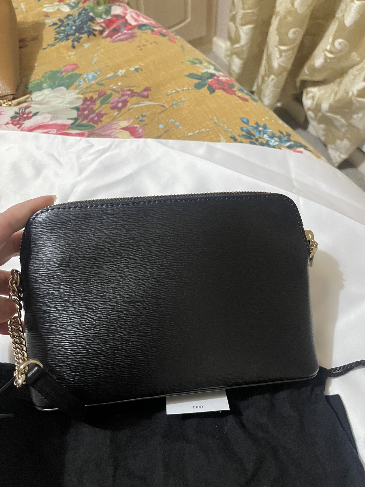 DKNY Bryant Dome Leather Cross Body Bag, Black eBay