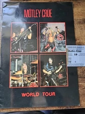 Motley Crue 1984 live world tour programme and ticket stub Dominion London