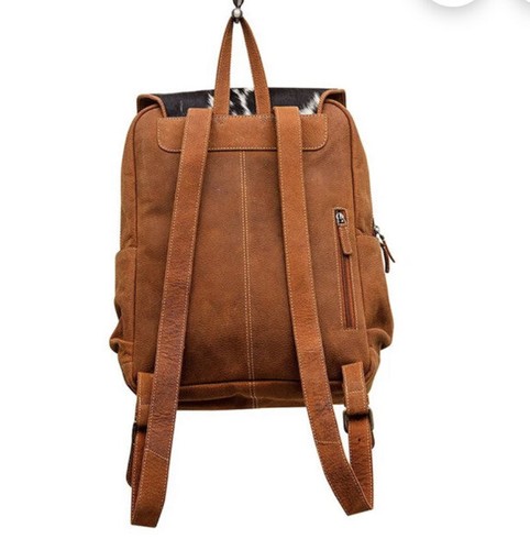 Borsa MYRA fatta a mano nobile grande zaino capelli in pelle di mucca NUOVA CON ETICHETTA - Foto 5 di 6