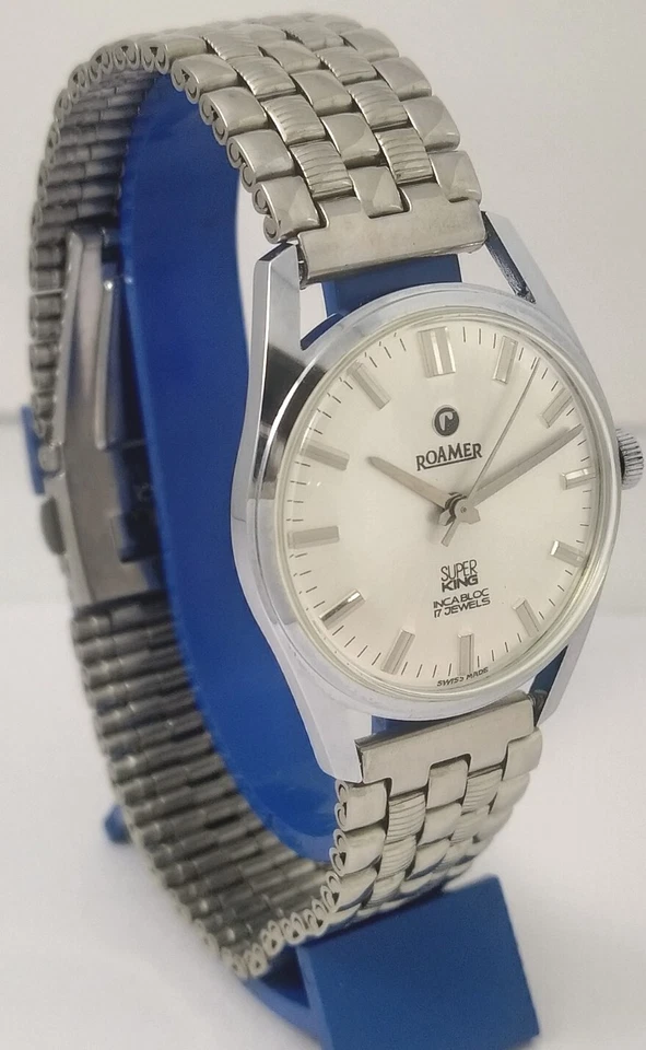 NOS Vintage Roamer SUPER KING, 17J manual 33mm Boy size, Hand Winding,Swiss Made - Image 3 of 4
