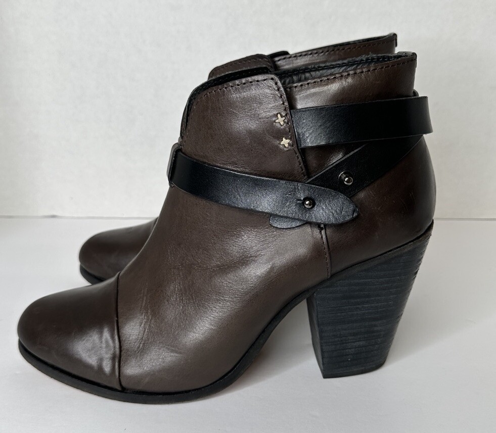 Rag Bone Women's Harrow Leather Ankle Boot Brown Size EU 41