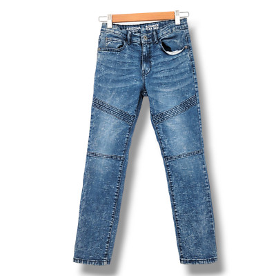 Arizona Jean Co. Boys Acid Wash Moto Advance Flex 360 Slim Skinny Jeans Size 14