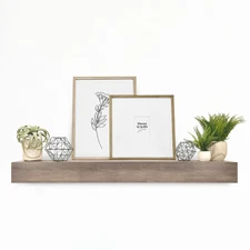 MCS 60-Inch Mantel, Master & Co Antique Natural Finsh Solid Wood Floating Mantel