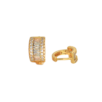 Gold Stud Huggie Earrings For Women - Dainty Cubic Zirconia, Minimalist Fashion Jewelry Gift