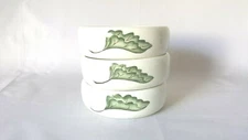  Cascade Ware Mid Century Jaska of California 3 pc Green Leaf Bowls 5.25"
