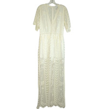 Socialite Ivory Lace Maxi Length Overlay Romper, size Large