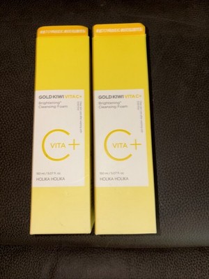 2 X Holika Holika Gold Kiwi Vita C+ Brightening Foam Korean Beauty New