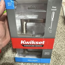 Kwikset Perth Satin Nickel Privacy Door Lever with Microban for Bed/Bath
