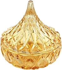 Godinger Hershey's Kiss Candy Dish - Gold,  (Lead-Free Crystal) - NIB