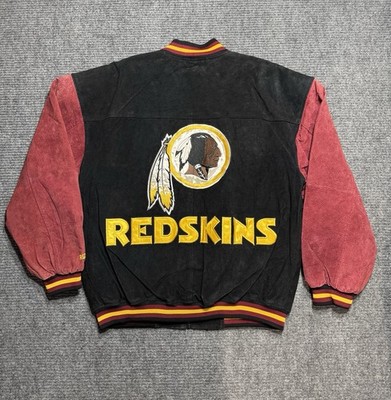 Vintage Washington Redskins Suede Leather Jacket Medium 90s Y2K NFL Commanders