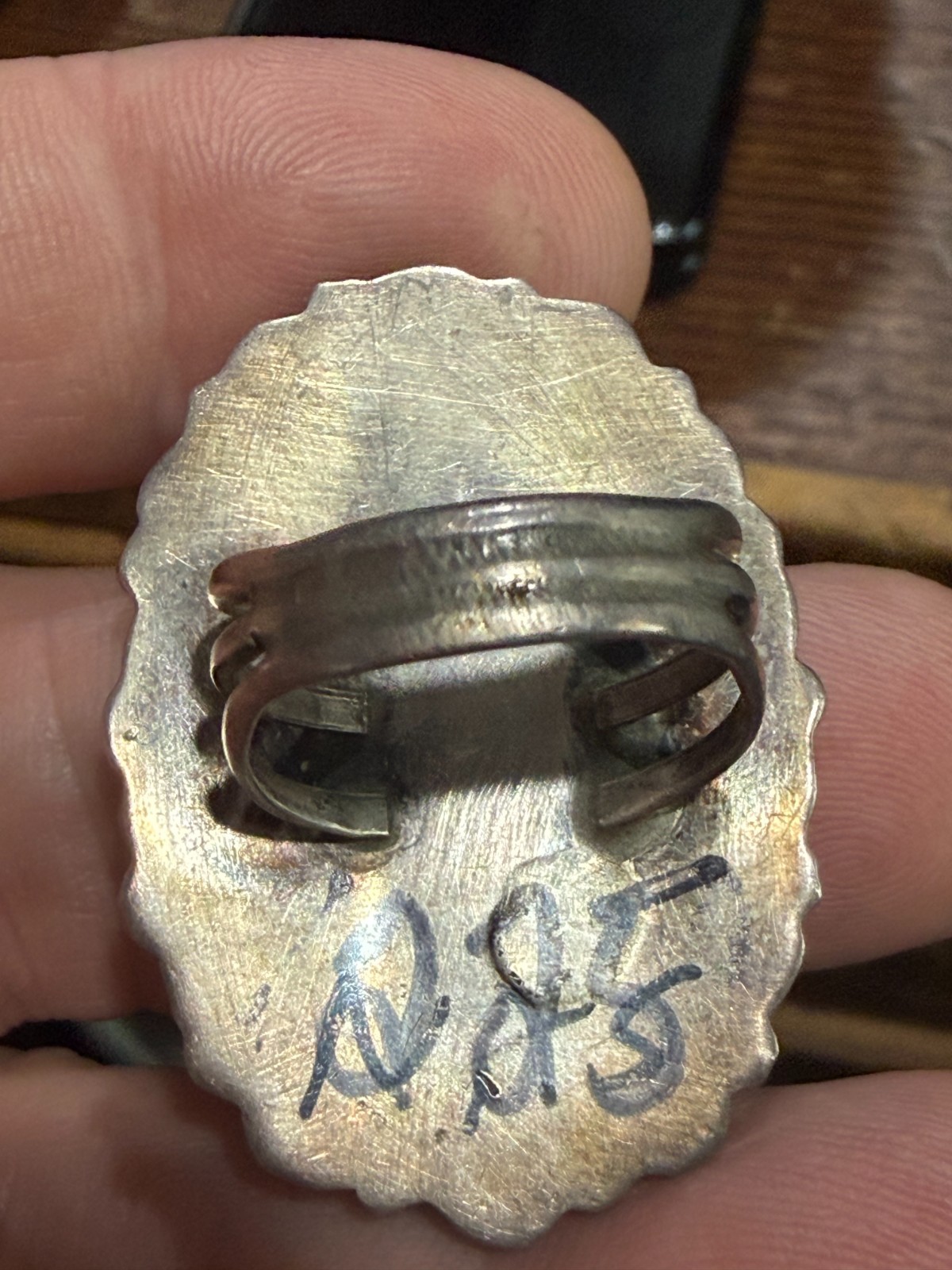 Old Pawn Turquoise Cluster Statement Ring Sterlin… - image 4