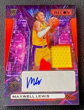 2023-24 PANINI RECON MAXWELL LEWIS RED ROOKIE PATCH LAKERS RC /75 #NPA-MAX