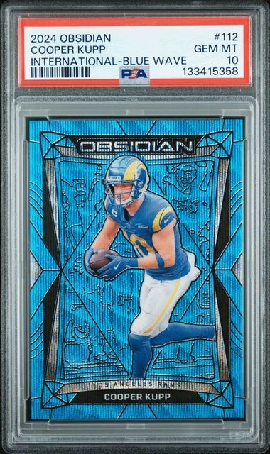2024 Panini Obsidian #112 Cooper Kupp International Blue Wave PSA 10 -- Pop 1
